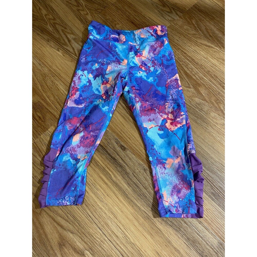 Champion Girl 7-8 Cropped Legging Abstract Print Blue